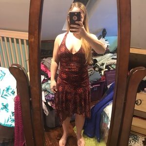 Very low cut asymmetrical dress